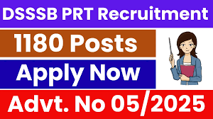 DSSSB 1180 PRT Teacher Recruitment 2025